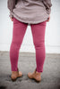 Moto Jeggings - Burgundy