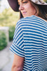 Basic Striped Pocket Tee - Navy