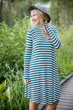 Stripe T-shirt Dress - Hunter Green