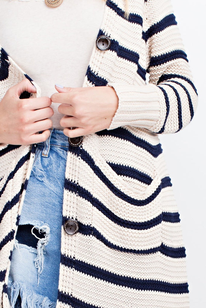 The December Duster - Navy+Ivory