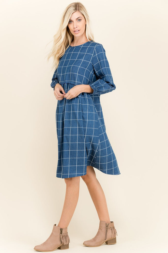 Keep Me in Check Dress - Denim
