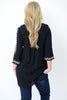 Embroidered Boho Blouse - Black