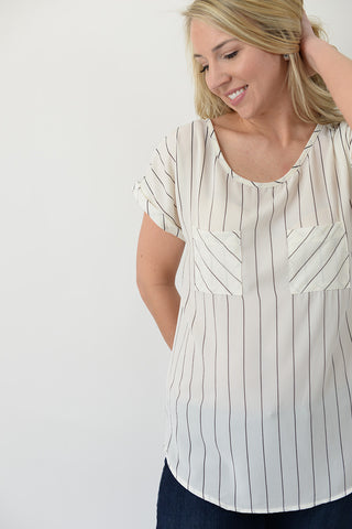Stripe T-shirt Dress - Burgundy