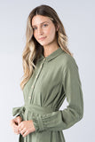 Olive Juice Button-up Maxi