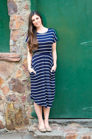Coastal Linen Dress - Blue