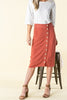 Side Step Pencil Skirt - Rust