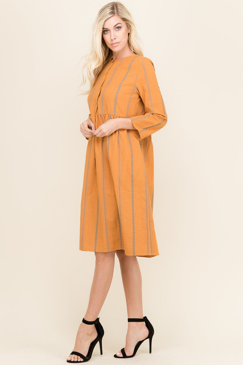 The Midi Dress - Mustard