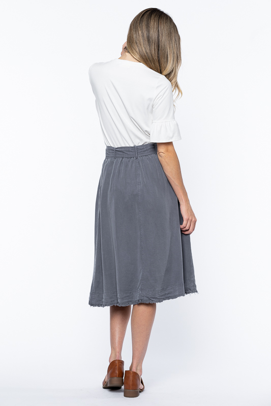 Tied Up With String Skirt - Charcoal – Golden Lemon Boutique